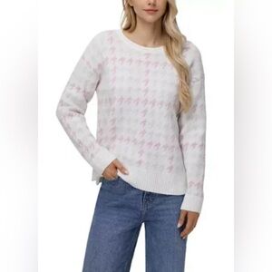 525 Women’s Long Sleeve Sweater Pink Metallic Houndstooth Sz XXL